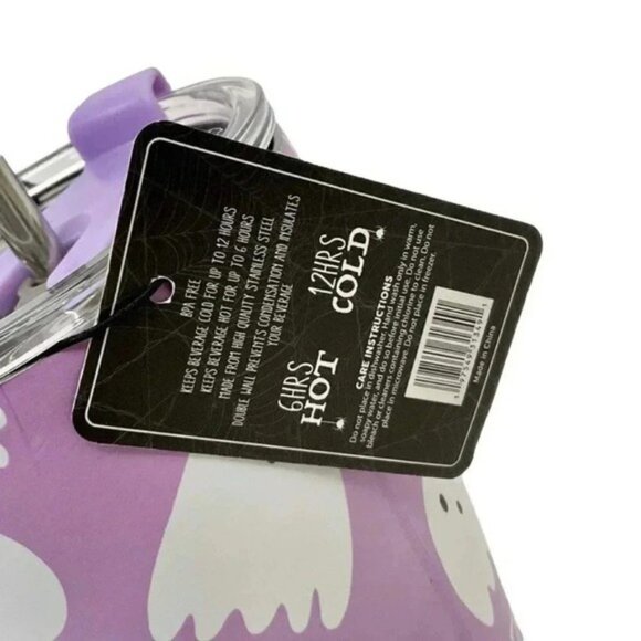 Wellness Double Wall Stainless Steel Tumbler Straw 30oz Halloween Boo Ghost - Picture 4 of 5